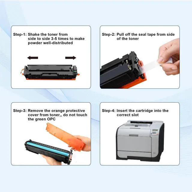 Alt view image 6 of 7 - 4 Pack Replacement for HP 508A Toner Cartridges Works with HP Color LaserJet Enterprise M553,M552,Color LaserJet Enterprise MFP M577 Series Ink (Black,Cyan,Magenta,Yellow)