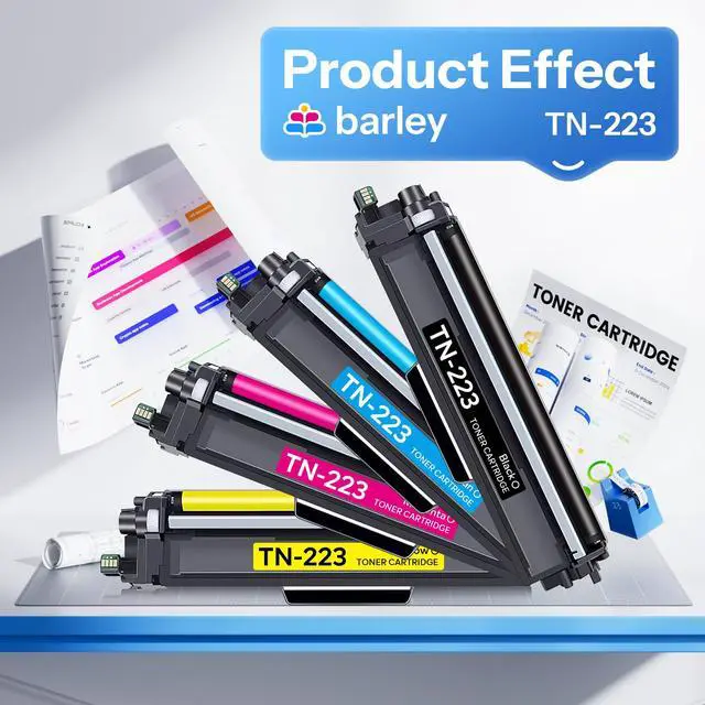Alt view image 5 of 7 - TN-223 TN223BK/C/M/Y Toner Cartridge 4 Pack Compatible TN223 4PK TN-223BK/C/M/Y Ink Cartridges Replacement for Brother TN223 Black Cyan Magenta Yellow Toner Cartridges Set: TN2234PK