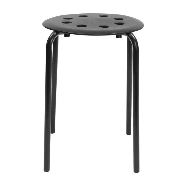 Alt view image 5 of 7 - 20 Pack Black Plastic Stack Stools, 17.7 Inch Portable Plastic Stools, Backless Stackable Stools Set of 10, Stacking Round Stools for School Classroom and Office (20, Black)
