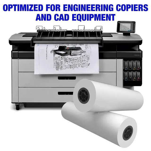 Alt view image 5 of 7 - Wide Format Paper 30 x 650 Rolls Bond Engineering 92 Bright 20lb - 2 Rolls Per Carton with 3 Core