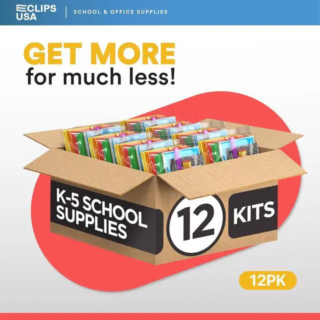 Alt view image 5 of 5 - Middle School Supplies Kit 39 Piece School Supplies Kit Back to School Supplies Bundle School Supply Box for Kids Teens High School College Bulk Classroom Supplies with Notebooks Folders (12 Pack)