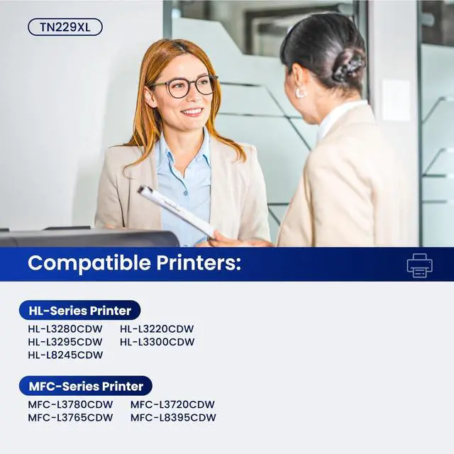 Alt view image 2 of 7 - TN229XL Toner Cartridges 5 Pack Compatible for Brother TN-229XL BK/C/M/Y | TN229xl/v 5PK Toner Cartridge High Yield Work With MFC-L3720CDW MFC-L3780CDW MFC-L3765CDW HL-L3280CDW Printer