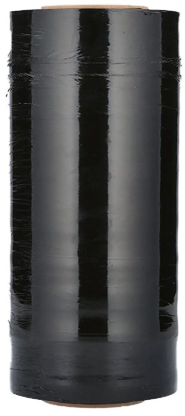 Main image of PSBM 8 Rolls 18 Inch x 1500 Feet 80 Gauge UVI Protection Black Stretch Film/Wrap, Heavy Duty Industrial Strength Shrink Plastic Wrap for Moving, Packing, Shipping, Pallet Wrapping & Storage