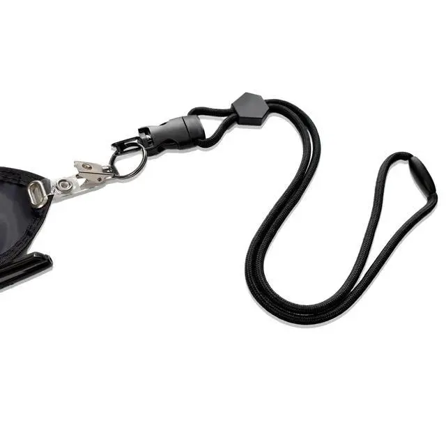 Alt view image 5 of 6 - Bulk 25 Pack - Ultimate Nylon Badge Holder with Pen Loop Key Ring and Heavy Duty Lanyard, by (Black)
