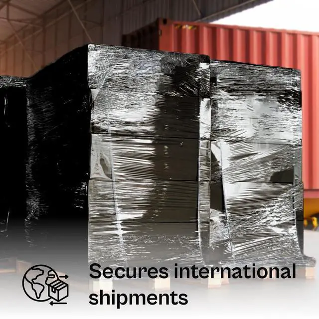 Alt view image 6 of 7 - PSBM 8 Rolls 18 Inch x 1500 Feet 80 Gauge UVI Protection Black Stretch Film/Wrap, Heavy Duty Industrial Strength Shrink Plastic Wrap for Moving, Packing, Shipping, Pallet Wrapping & Storage