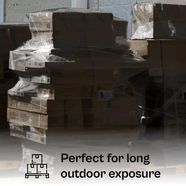 Alt view image 5 of 7 - PSBM 8 Rolls 18 Inch x 1500 Feet 80 Gauge UVI Protection Black Stretch Film/Wrap, Heavy Duty Industrial Strength Shrink Plastic Wrap for Moving, Packing, Shipping, Pallet Wrapping & Storage
