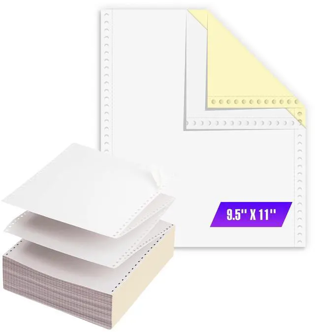Main image of 8821400, 2 Part Color Carbonless Dot Matrix Computer Paper 9-1/2'' X 11'' White/Canary, 1400/Carton