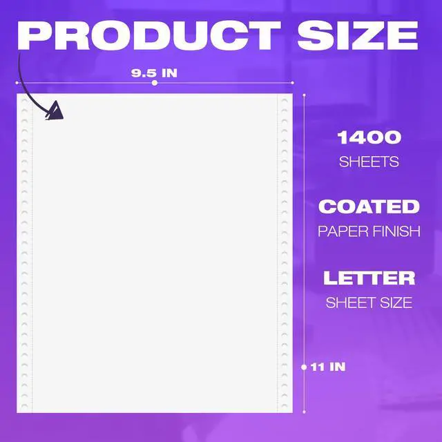 Alt view image 4 of 6 - 8821400, 2 Part Color Carbonless Dot Matrix Computer Paper 9-1/2'' X 11'' White/Canary, 1400/Carton