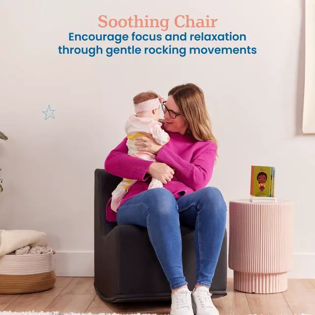 Alt view image 5 of 7 - SoftZone Contoured Rocking Chair, Flexible Seating, Black