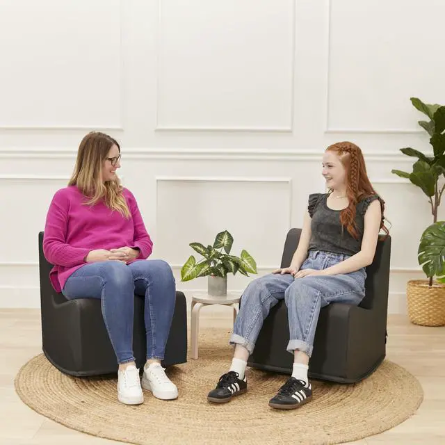 Alt view image 2 of 7 - SoftZone Contoured Rocking Chair, Flexible Seating, Black