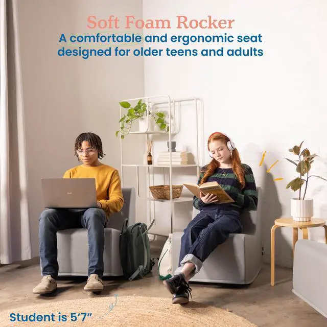 Alt view image 4 of 7 - SoftZone Contoured Rocking Chair, Flexible Seating, Grey