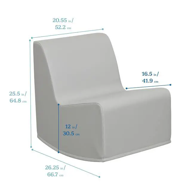 Alt view image 3 of 7 - SoftZone Contoured Rocking Chair, Flexible Seating, Grey