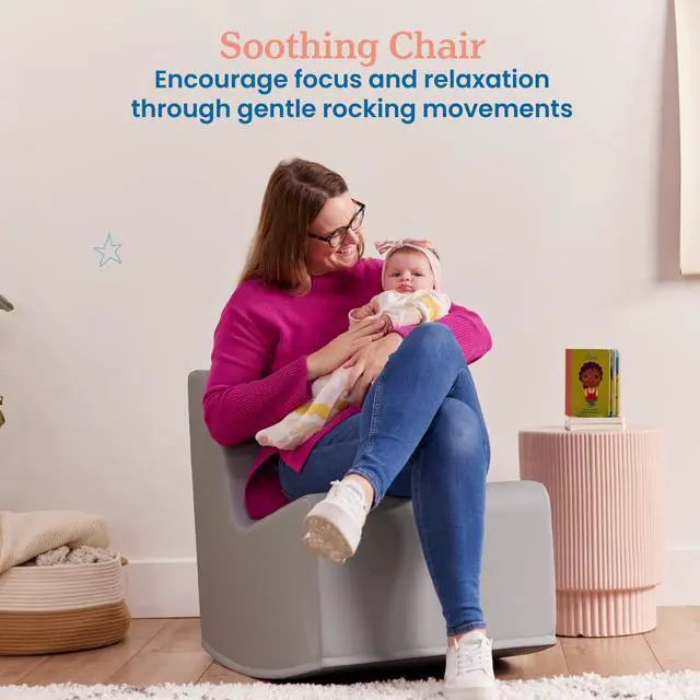 Alt view image 5 of 7 - SoftZone Contoured Rocking Chair, Flexible Seating, Grey