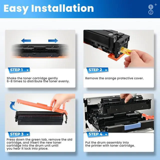 Alt view image 6 of 7 - 414X Toner Cartridges 4 Pack High Yield Color Laser Jet Pro MFP M479fdw M454dw Replacement for HP 414X Toner 414A for HP414X HP414A Works for MFP M479fdw M454dw M479fdn M454dn Enterprise M480f M455dn