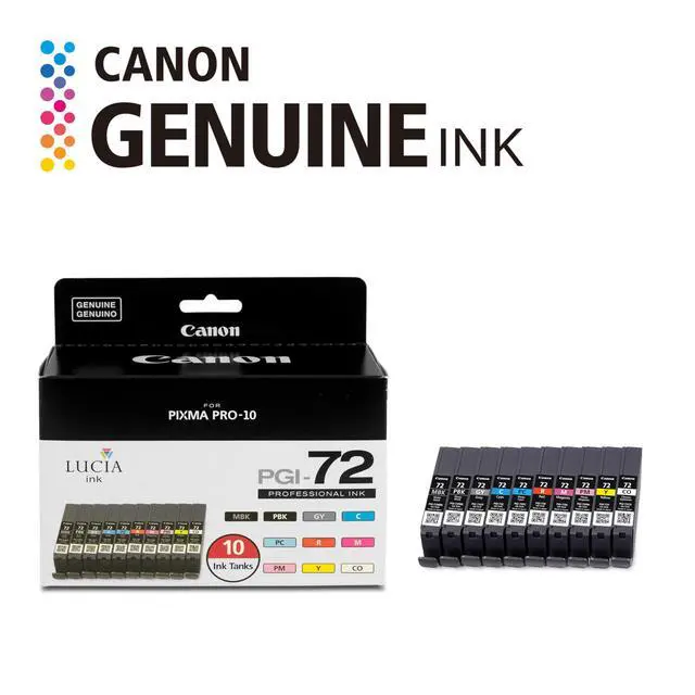 Alt view image 2 of 6 - PGI-72 Genuine Ten Color Pack, Compatible with PIXMA PRO-10 Printers