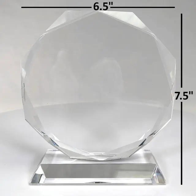 Alt view image 3 of 4 - Personalized Engraved Thank You Award - Laser Engraved Design - Thank You - Add Your Own Text - Includes Gift Box - Thank You Award (Optic Crystal Octagon)