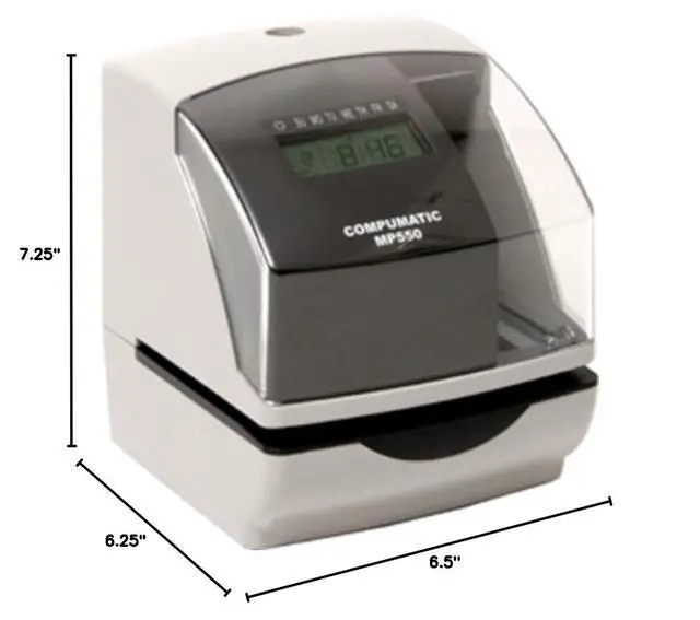 Alt view image 4 of 4 - MP550 Digital Electronic Time Recorder & Document Stamp | Heavy duty & durable. Programmable print can include date, time, numbering, and text. For employee payroll, job forms, more