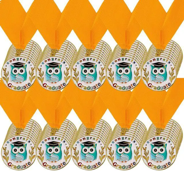 Main image of Congrats Kids Graduation Medal with Neck Ribbon,Kindergarten & Preschool Graduation Award Medallion,Party Decoration