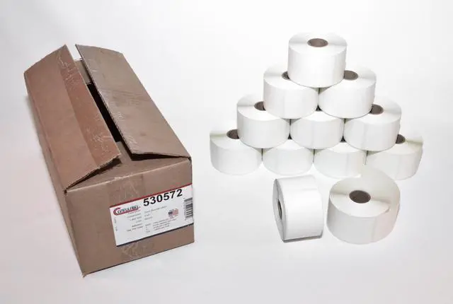 Alt view image 2 of 2 - Direct Thermal Labels 2"x4", White, Permanent Adhesive, Topcoated, Perforated Between Labels, 1" Core, 12 Rolls per Carton, 350 Labels per Roll (530572)