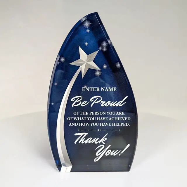 Main image of Personalized Engraved Thank You Award - Laser Engraved Design - Add Your Own Text - Includes Gift Box (Star Powered Award)