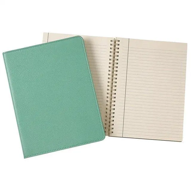 Main image of 9" Refillable 9" Refillable Notebook - Leather Bound Notebook Robin's Egg Blue - Premium Quality - Made in USA Quality Leather - Made in USA