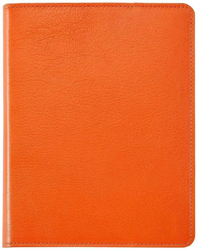 Alt view image 2 of 2 - 9" Refillable 9" Refillable Notebook - Leather Bound Notebook Orange - Premium Quality - Made in USA Quality Leather - Made in USA