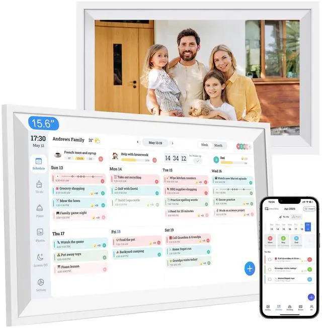 Main image of Digital Calendar 15.6" Wall Touch Screen Planner Electronic Calendar & Chore Chart, Smart Calendars Interactive Display for Family Organize Routines Schedules Meal Planner with Digital Picture Frame
