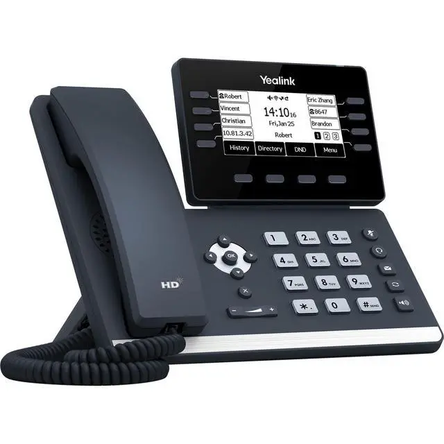 Alt view image 4 of 5 - SIP-T53W IP Phone - Corded/Cordless - Corded/Cordless - Bluetooth, Wi-Fi - Wall Mountable, Desktop - Classic Gray
