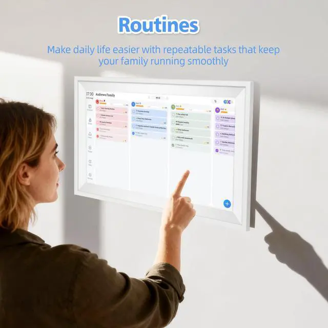 Alt view image 5 of 7 - Digital Calendar 15.6" Wall Touch Screen Planner Electronic Calendar & Chore Chart, Smart Calendars Interactive Display for Family Organize Routines Schedules Meal Planner with Digital Picture Frame