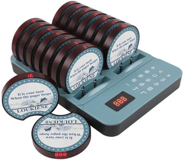 Main image of Lineup Waiting Queue Pagers for Restaurants Paging System Coast Buzzer Beep Buzzer Signal Calling Customer Service for Cuisine Hospital, 16 Pagers