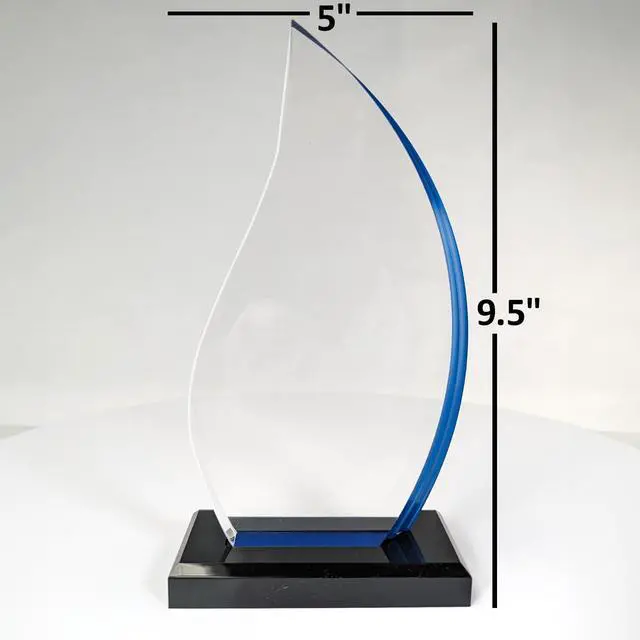 Alt view image 3 of 4 - Personalized Engraved Thank You Award - Laser Engraved Design - Thank You - Add Your Own Text - Includes Gift Box - Thank You Award (Acrylic Blue Flame)