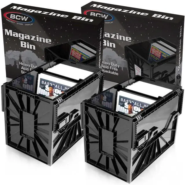 Main image of Magazine Document & Comic Book Storage Bins | Durable Magazine Bin | Magazine Storage Box for Sorting and Organizing | Heavy Duty & Stackable Plastic - Fits all Comics (2 Pack)