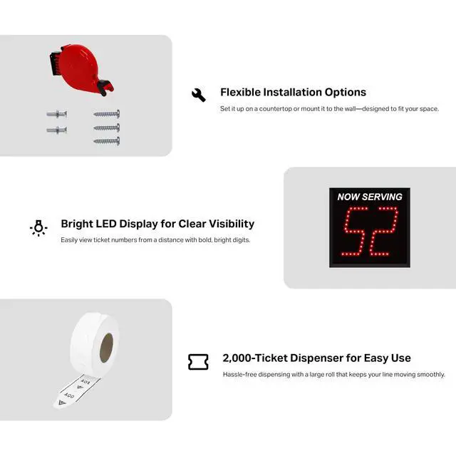 Alt view image 5 of 6 - 2-Digit Take A Number System with Free Ticket Roll (Made In America)