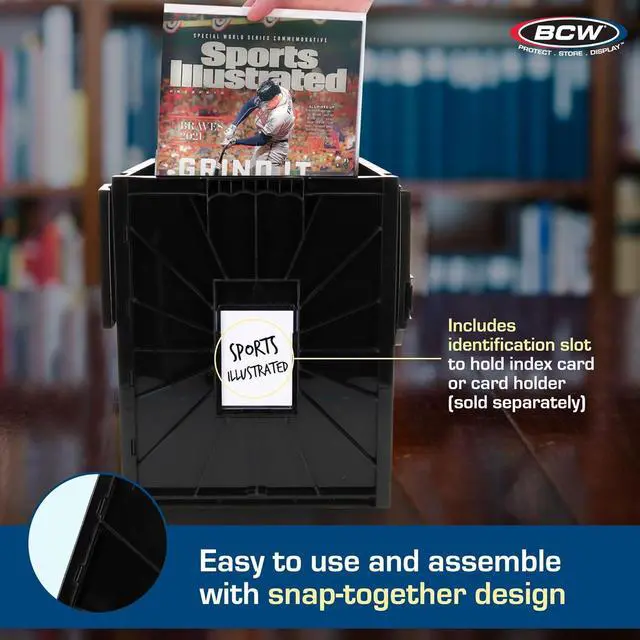 Alt view image 4 of 4 - Magazine Document & Comic Book Storage Bins | Durable Magazine Bin | Magazine Storage Box for Sorting and Organizing | Heavy Duty & Stackable Plastic - Fits all Comics (2 Pack)
