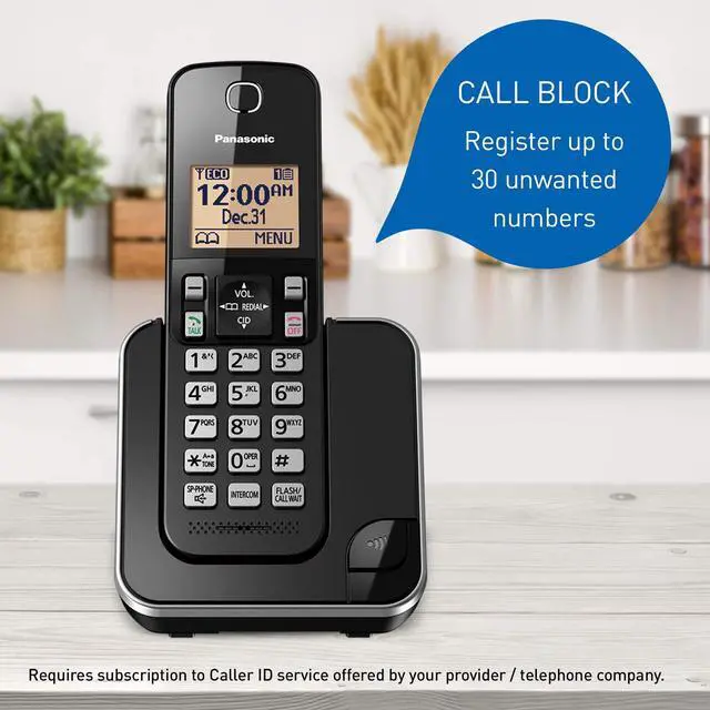Alt view image 5 of 7 - KX-TGC384 Cordless Phone System with 4 Handsets - Black