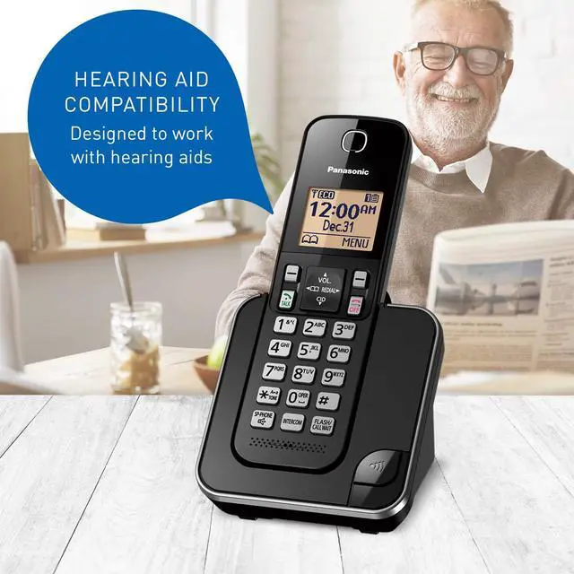 Alt view image 6 of 7 - KX-TGC384 Cordless Phone System with 4 Handsets - Black