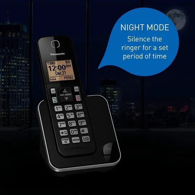 Alt view image 7 of 7 - KX-TGC384 Cordless Phone System with 4 Handsets - Black