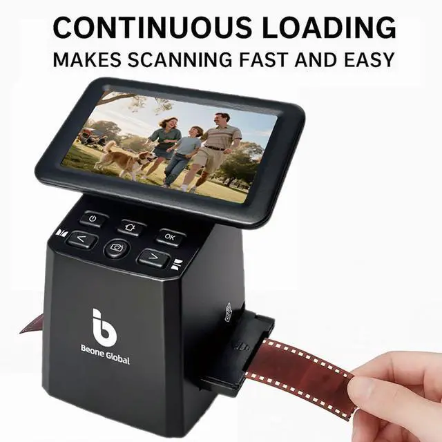 Alt view image 3 of 7 - BEONEGLOBAL ClearScan S5 Film Scanner High-Resolution Film&Slide Scanner with 5 LCD Convert 135, 126, 110 Super8 Negatives and Slides to 24MP Digital JPEG Photos Quickly