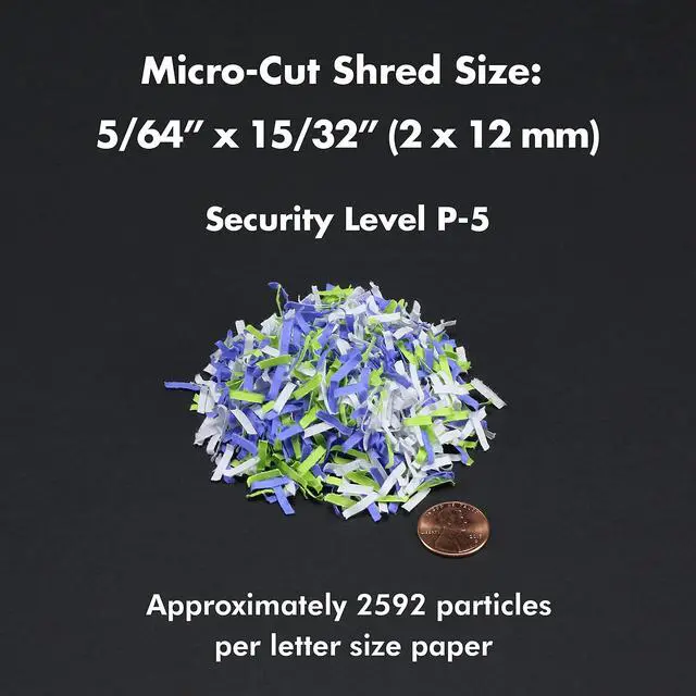 Alt view image 4 of 7 - High Security 120-Sheet Auto Feed Micro-Cut Paper and Credit Card Shredder with 5 Gallon Pullout Basket / 60 Minutes/Security Level P-5