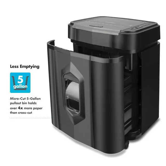 Alt view image 6 of 7 - High Security 120-Sheet Auto Feed Micro-Cut Paper and Credit Card Shredder with 5 Gallon Pullout Basket / 60 Minutes/Security Level P-5