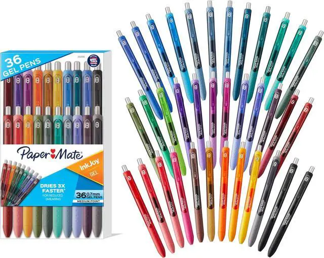 Main image of InkJoy Gel Pens, Retractable, Medium Point (0.7 mm),Office Supplies, Smooth, Colorful Ink, 36 Count (Pack of 6)