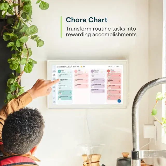 Alt view image 4 of 7 - Calendar: 15-inch Wall Planner Digital Calendar & Chore Chart, Smart Touchscreen Interactive Display for Family Schedules Wall Mount Included, Great for Organizing Your 2026 Calendar