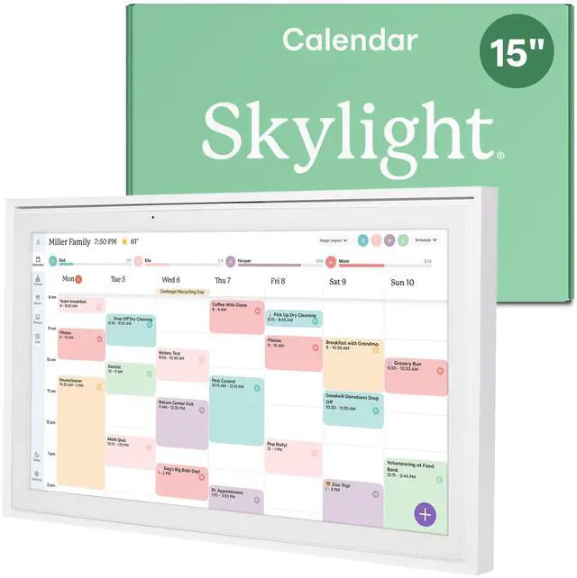 Main image of Calendar: 15-inch Wall Planner Digital Calendar & Chore Chart, Smart Touchscreen Interactive Display for Family Schedules Wall Mount Included, Great for Organizing Your 2026 Calendar