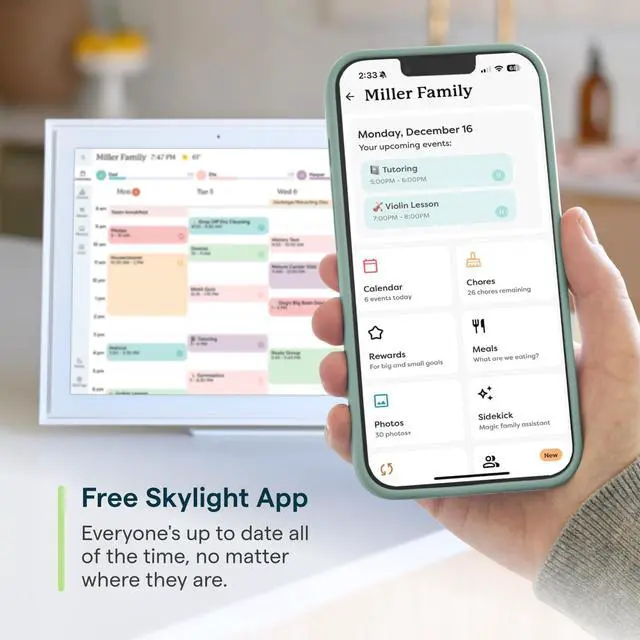 Alt view image 5 of 7 - Calendar: 15-inch Wall Planner Digital Calendar & Chore Chart, Smart Touchscreen Interactive Display for Family Schedules Wall Mount Included, Great for Organizing Your 2026 Calendar