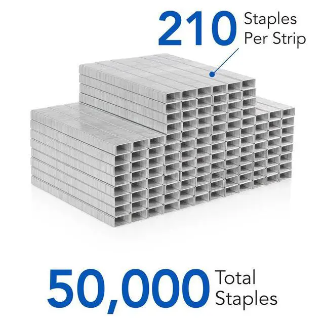 Alt view image 5 of 6 - Staples, Standard Staples for Desktop Staplers, 1/4" Length, 210/Strip, 5000/Box (35111), (Pack of 50)