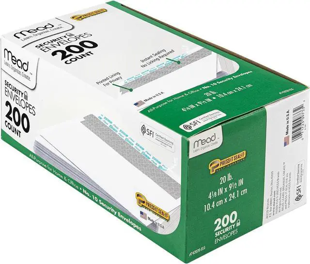 Alt view image 4 of 7 - #10 Security Business Envelopes Letter Size 4-1/8" x 9-1/2" Peel and Seal, Privacy Lined, No-Window, Press-It Seal-It Self-Adhesive for Home & Office Mailing, 200 Count (742020) (Pack of 12)