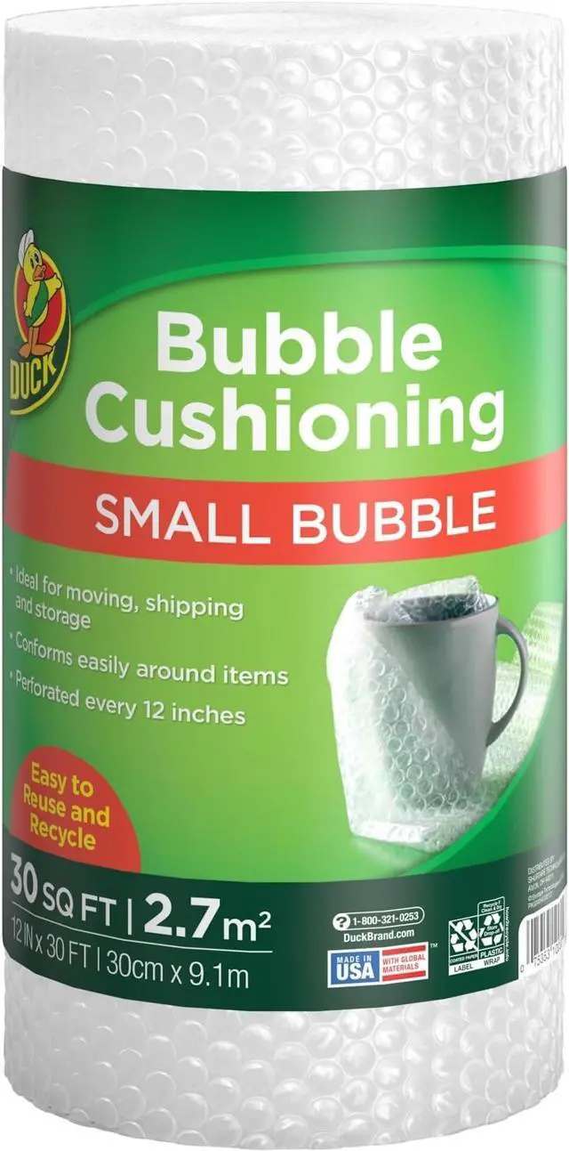Main image of Brand Small Bubble Cushioning Wrap for Moving&Shipping-30 FT Bubble Packing Wrap for Extra Protection Packaging Boxes&Mailers-Clear-Bubble Roll Moving Supplies,Perforated Every 12 IN,(Pack of 12)