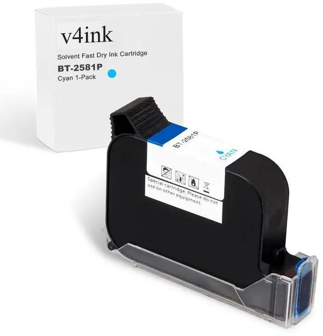 Main image of Bentsai BT-2581P Cyan Ink Cartridge 42ml Solvent Fast Dry Ink Replacement for Handheld Inkjet Printer BT-HH6105B2, BT-HH6105B3, B10