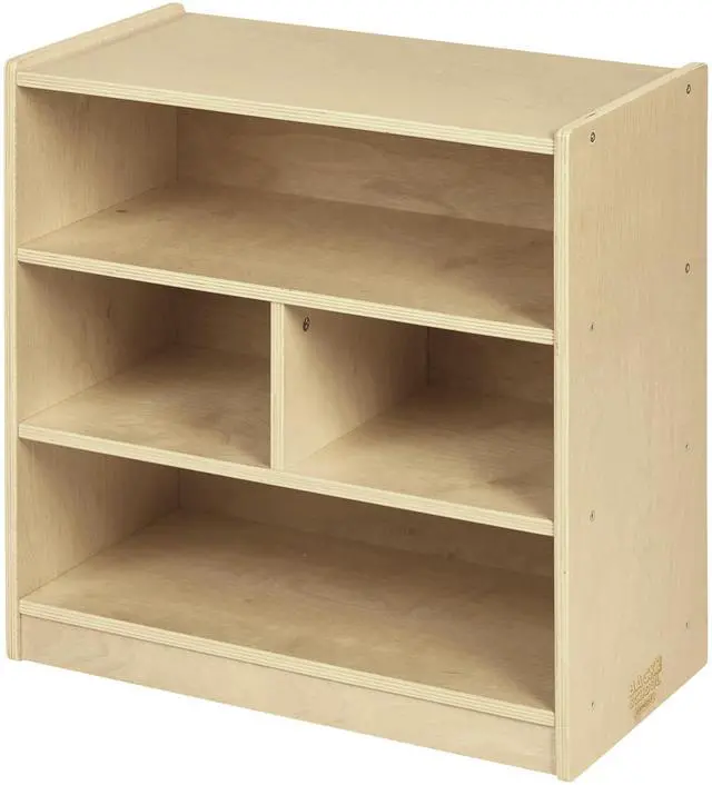 Main image of 4-Compartment Mobile Block Storage Cabinet, Starter, Toy Organizer, Natural, 24" W x 13" D x 24.63" H