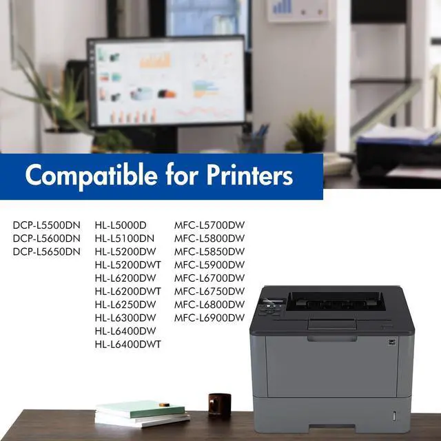 Alt view image 2 of 6 - TN-850 TN850 Toner Cartridge Compatible for Brother HL-L6200DW MFC-L5850DW | Compatible for Brother TN 850 TN820 High Yield Black for HL-L6200DW MFC-L5850DW MFC-L5900DW HL-L5100DN Printer Ink 2-Pack